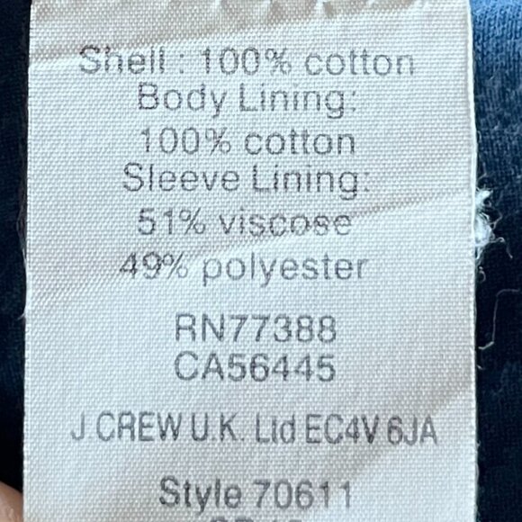 J. Crew Schoolboy Blazer Chambray Blue 100% Cotton Size 2 Classic Jacket - Picture 3 of 4